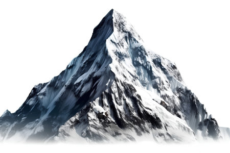 mountain peak on a white background, 3d render, illustrationの素材