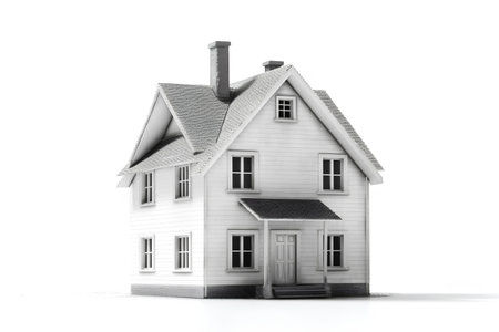 House isolated on white background. 3D illustration. Eps 10.の素材