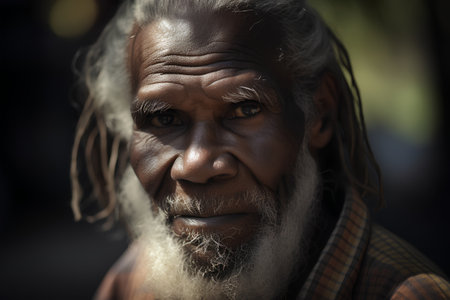 Portrait of an old Indian man with long beard and mustache.の素材