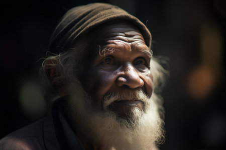 Portrait of a sad old manの素材