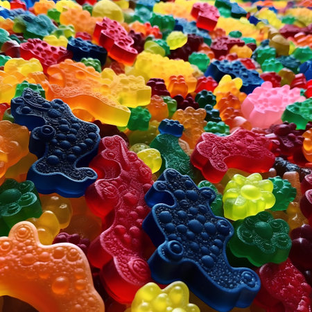 Colorful jelly candies as a background, closeup of photoの素材