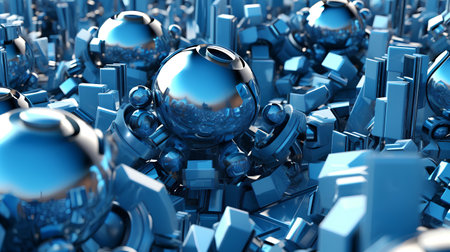 3d rendering of abstract technology background with glass sphere. 3d illustration.の素材