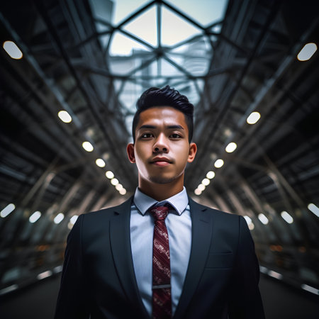 Portrait of a young asian businessman looking at the camera.の素材