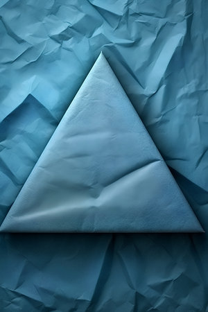 Blue paper background with a hole in the middle. Square format.の素材