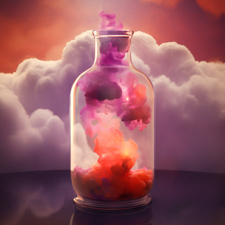 Magic potion in a bottle on a dark background. 3d renderingの素材