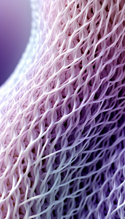Abstract background of purple and pink threads. 3d rendering, 3d illustration.の素材