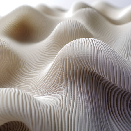 Abstract 3d rendering of wavy surface. Computer generated graphics.の素材