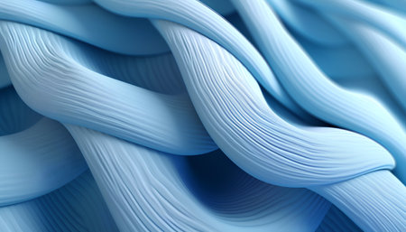 Abstract blue wavy background. 3d rendering, 3d illustration.の素材