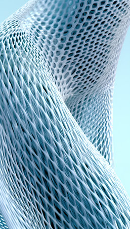 Abstract 3d rendering of wavy surface. Futuristic technology style.の素材