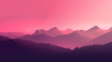 Mountain landscape. Vector illustration. Eps 10. Colorful gradient.の素材