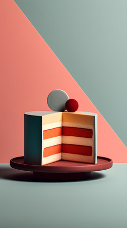 3d rendering of abstract geometric shapes. Minimalist background with podium.の素材
