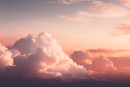 Beautiful sunset sky background with tiny clouds. 3d render illustrationの素材