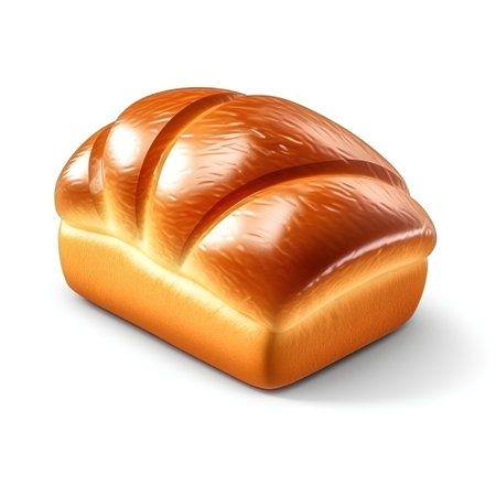 bread isolated on white background. 3d rendering. Computer digital drawing.の素材