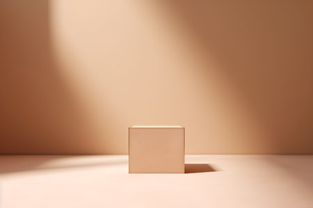 Minimalist abstract scene with podium. 3D render illustration.の素材