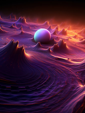 abstract fractal background a computer-generated 2D illustration, textureの素材