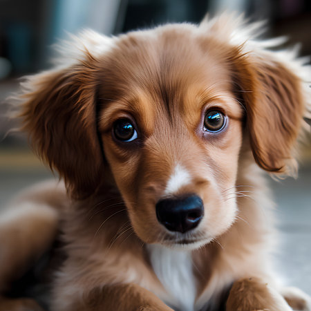 Portrait of a cute puppy of Nova Scotia Duck Tolling Retrieverの素材