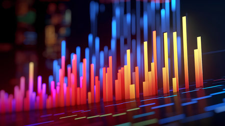 financial chart on technology abstract background. 3d rendering toned imageの素材