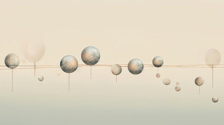 Easter background with eggs and ribbons. 3d illustration.の素材