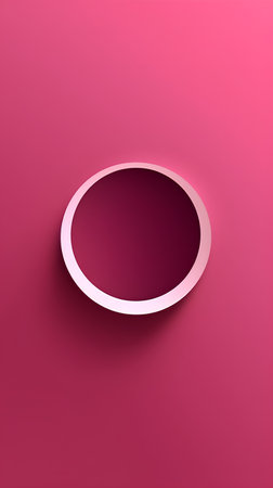 Abstract pink circle background. Minimal style. 3d render illustrationの素材