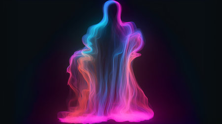 Abstract background with glowing particles. 3d rendering, 3d illustration.の素材