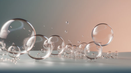 Bubbles in water. Abstract background. 3D rendering.の素材