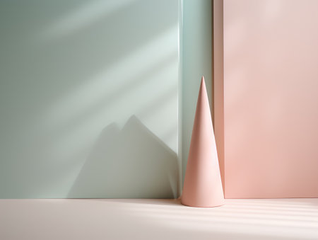 Abstract minimal geometrical background with pastel colors. 3d renderの素材