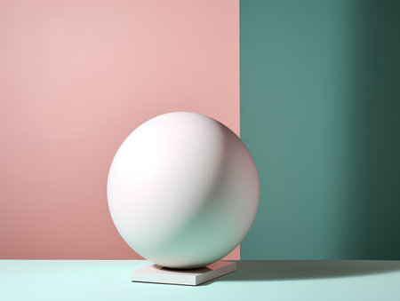 Easter egg in pastel colors. Minimalistic composition. 3d renderの素材