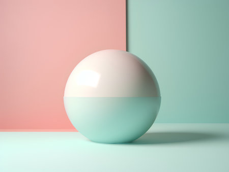 Easter egg on pastel background. Minimal concept. 3d renderの素材