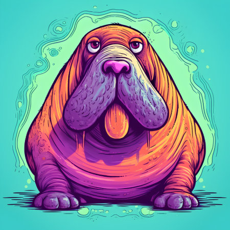 Vector illustration of a cute cartoon dog. Cute bulldog.の素材