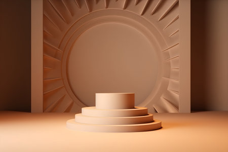 Abstract scene podium mockup. Award ceremony concept. 3d renderの素材