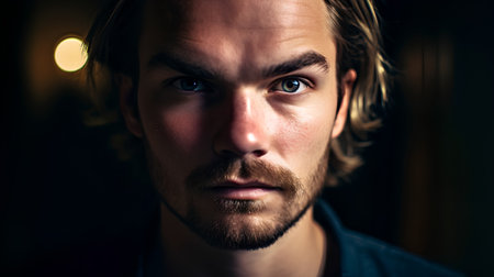 Portrait of a handsome young man. Men's beauty, fashion.の素材