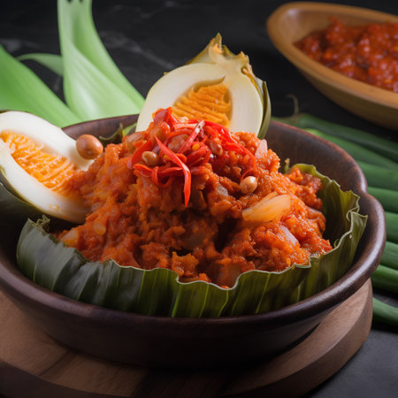 Korean traditional food kimchi in a bowl on a black backgroundの素材