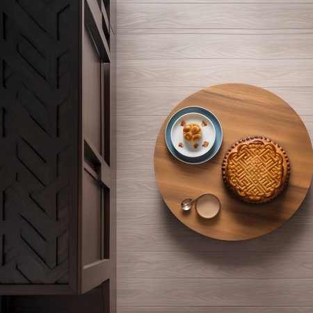 Waffles on a plate on a wooden table. 3d renderingの素材