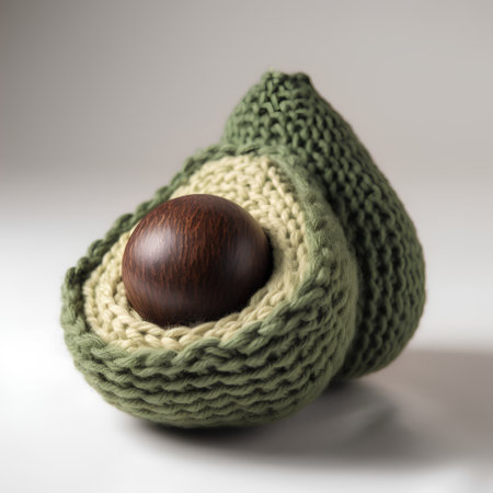 Knitted nest with a brown egg on a white background. Copy space.の素材