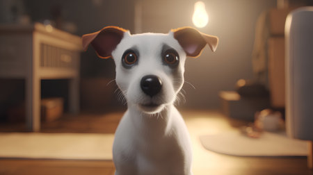 Jack Russell Terrier in the room. Jack russell terrierの素材