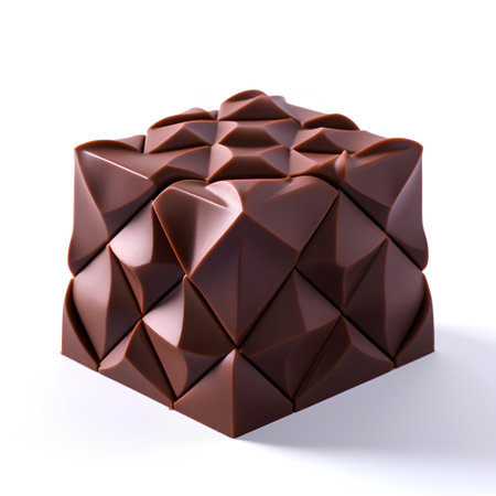 Chocolate cube isolated on a white background. 3d render.の素材