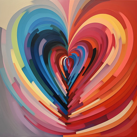 Colorful abstract heart on a light background. Vector illustration for your designの素材