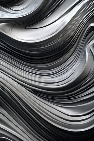 abstract metallic background with smooth lines in gray colors. 3d renderの素材