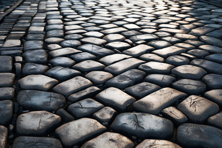 Cobblestone pavement texture background. Abstract cobblestone background.の素材