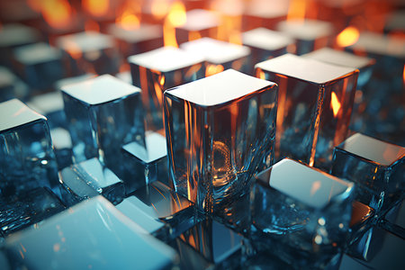 3d illustration of abstract geometric composition,digital art works. 3d rendering.の素材