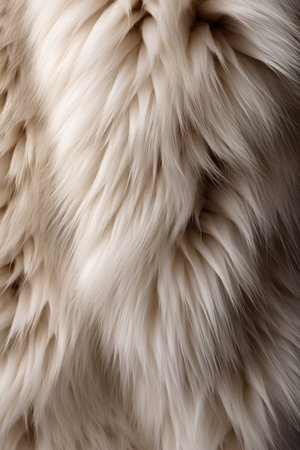 Close-up of white fur texture. Abstract background and texture for design.の素材