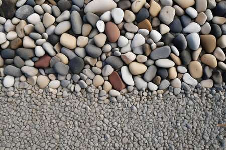 pebble stone on the ground texture background, stone wall backgroundの素材