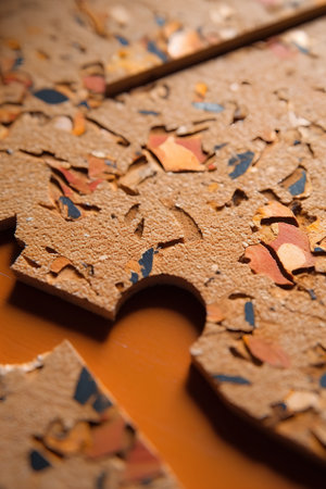 Close up of a jigsaw puzzle. Shallow depth of field.の素材