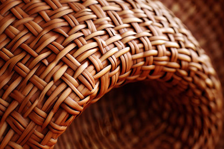 wicker basket close up. abstract background and texture for design.の素材