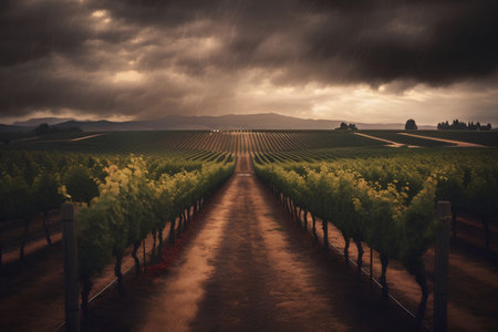 Vineyard in Tuscany, Italy, Europe. Retro styleの素材