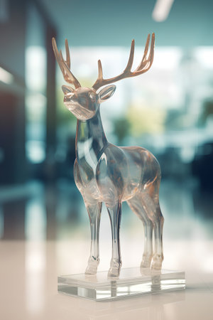 Exhibition of deer figurines in Moscow.の素材
