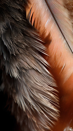 feathers of a bird as a background. macro close upの素材