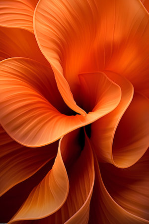 Abstract orange background. Close-up of orange petals. 3D renderingの素材