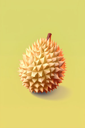 Realistic Detailed 3d Durian Fruit. Vector Illustrationの素材