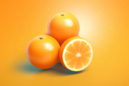 Realistic Detailed 3d Orange Fruit Set. Vector Illustrationの素材